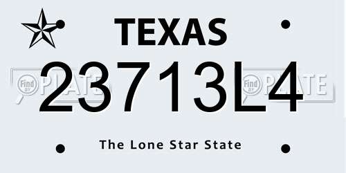 23713L4 Texas License Plate