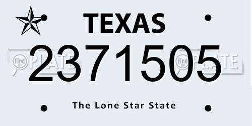 2371505 Texas License Plate