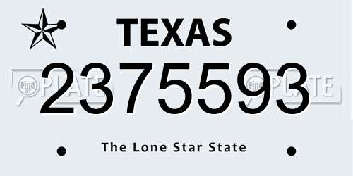 2375593 Texas License Plate