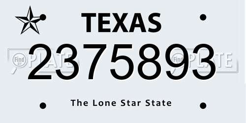 2375893 Texas License Plate