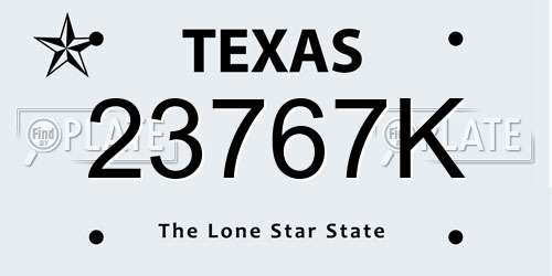 23767K Texas License Plate