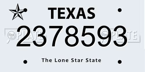 2378593 Texas License Plate