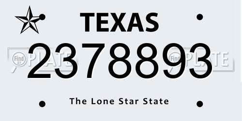 2378893 Texas License Plate
