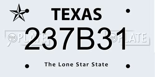 237B31 Texas License Plate