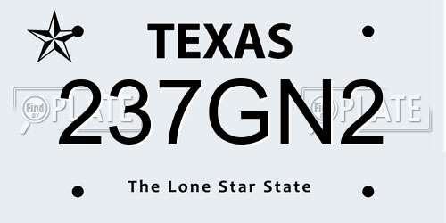 237GN2 Texas License Plate