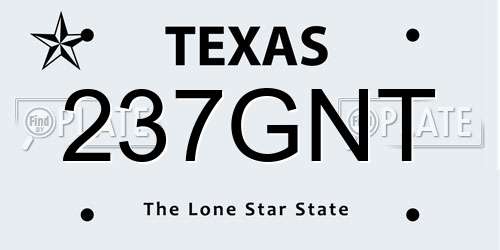237GNT Texas License Plate