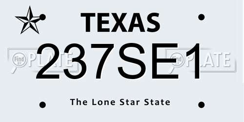 237SE1 Texas License Plate