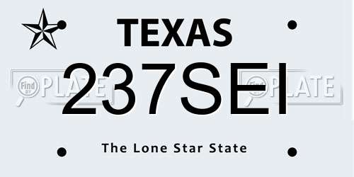 237SEI Texas License Plate