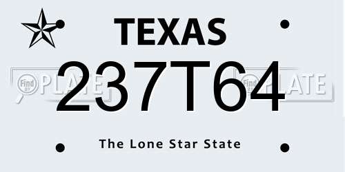 237T64 Texas License Plate