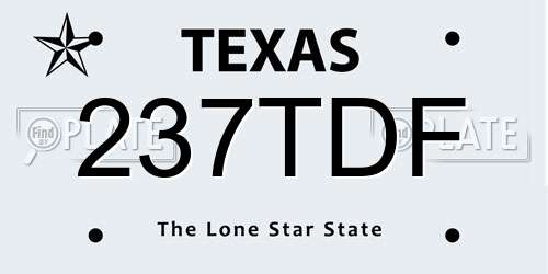 237TDF Texas License Plate