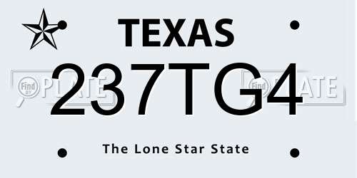 237TG4 Texas License Plate