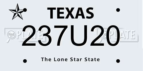 237U20 Texas License Plate