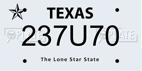 237U70 Texas License Plate