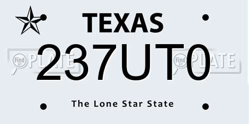 237UT0 Texas License Plate