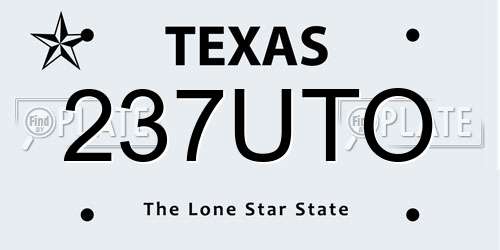 237UTO Texas License Plate