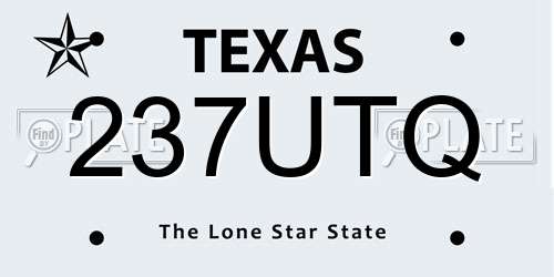 237UTQ Texas License Plate