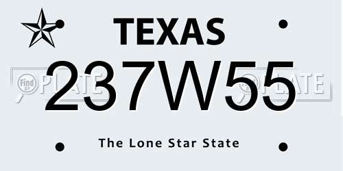 237W55 Texas License Plate