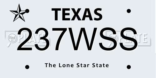 237WSS Texas License Plate