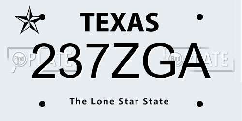 237ZGA Texas License Plate
