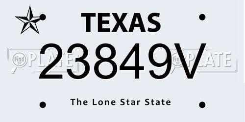 23849V Texas License Plate