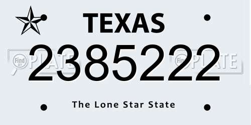 2385222 Texas License Plate