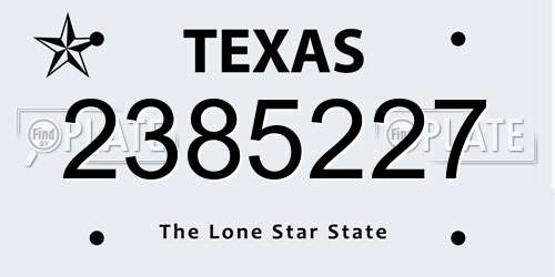 2385227 Texas License Plate