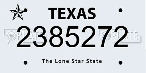 2385272 Texas License Plate