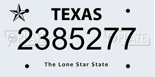2385277 Texas License Plate