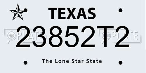 23852T2 Texas License Plate