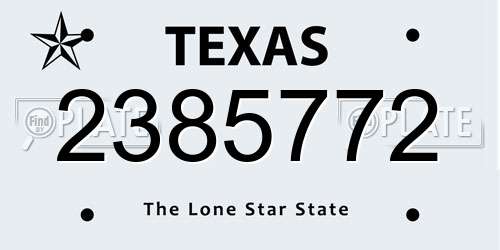 2385772 Texas License Plate