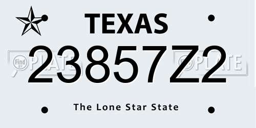 23857Z2 Texas License Plate