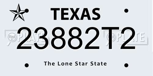 23882T2 Texas License Plate