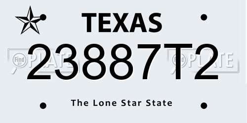 23887T2 Texas License Plate
