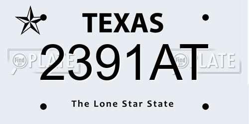 2391AT Texas License Plate