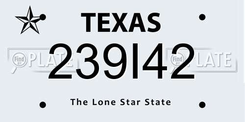 239I42 Texas License Plate