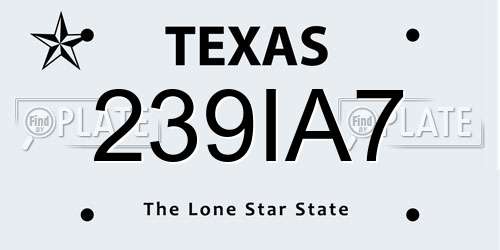 239IA7 Texas License Plate