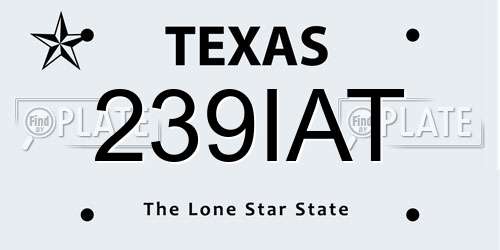 239IAT Texas License Plate