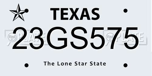 23GS575 Texas License Plate