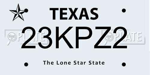 23KPZ2 Texas License Plate