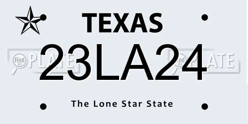23LA24 Texas License Plate