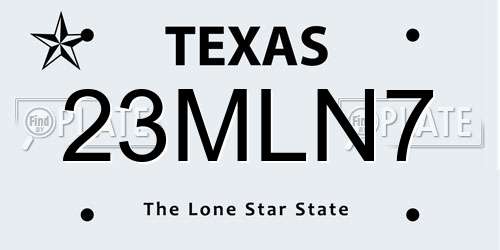 23MLN7 Texas License Plate