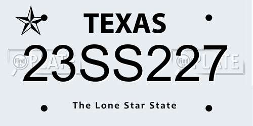 23SS227 Texas License Plate