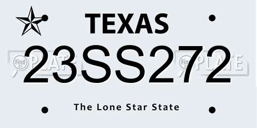 23SS272 Texas License Plate