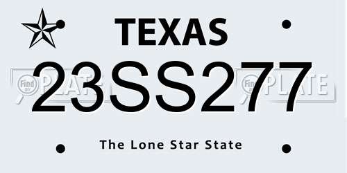 23SS277 Texas License Plate