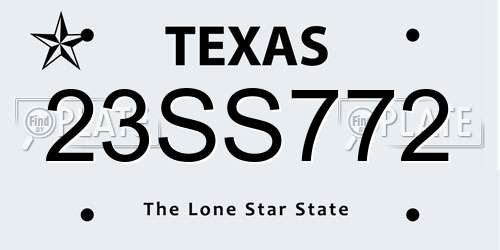 23SS772 Texas License Plate