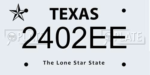2402EE Texas License Plate
