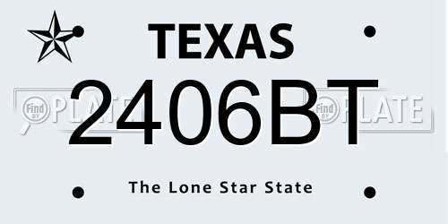 2406BT Texas License Plate