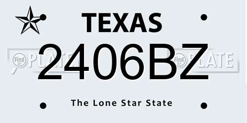 2406BZ Texas License Plate