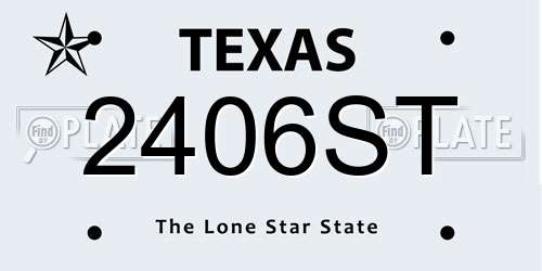2406ST Texas License Plate