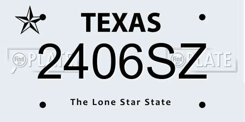 2406SZ Texas License Plate